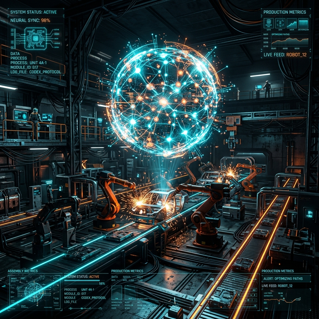 Futuristic Factory Smart Control Center